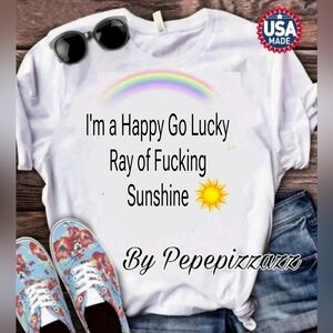 IM A HAPPY GO LUCKY... Handmade TSHIRT pepepizzazz